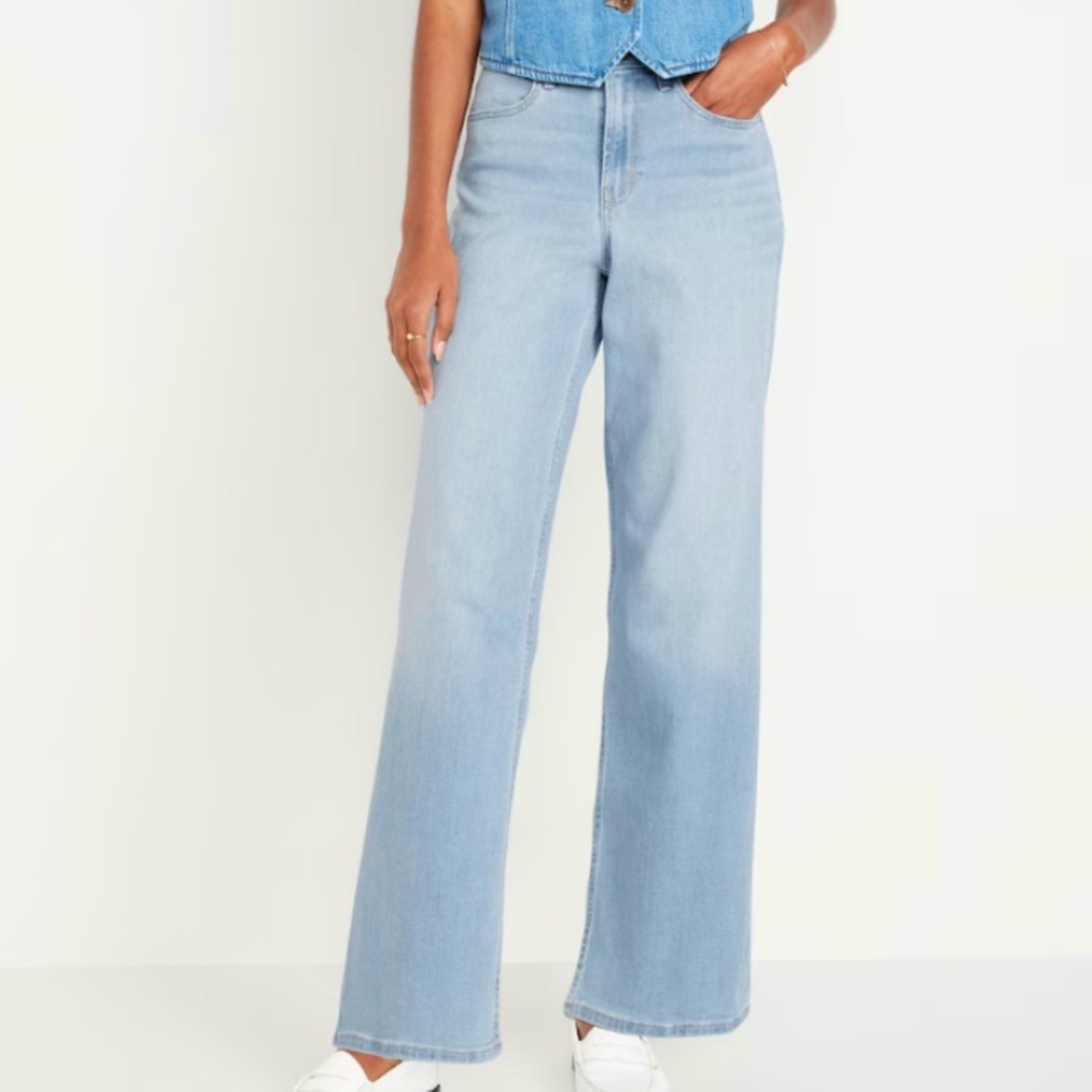 Old Navy Wow Wide-Leg High-Waisted | Light Blue Women's Jeans | Size 8